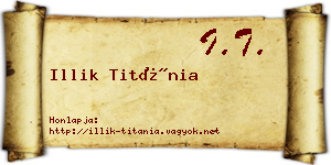 Illik Titánia névjegykártya
